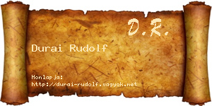 Durai Rudolf névjegykártya